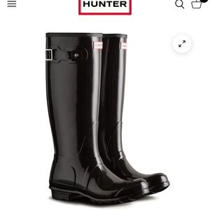 Hunter Women's Original Gloss Tall Rain Boots Size 8 Black